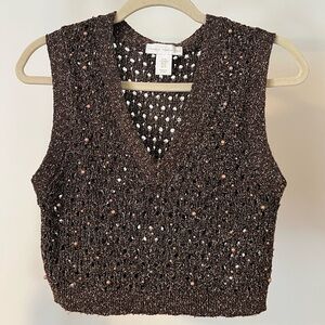 House of Harlow 1960 Metallic Knit Top